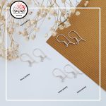 آویز گوشواره عصایی قفل دار نقره