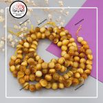 ریسه سنگ چشم ببر عسلی سایز 8