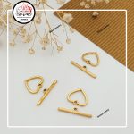 قفل T استیل طلایی طرح قلب