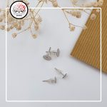 آویز گوشواره تخت استیل نقره ای