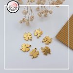 آویز استیل طلایی طرح گل شبدر