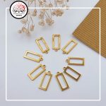 آویز استیل طلایی طرح مستطیل