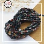 ریسه عقیق خزه ای مکعبی 4 در 4 میلیمتر