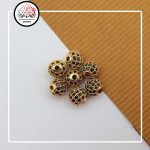 گوی نگین دار طلایی با نگین مشکی