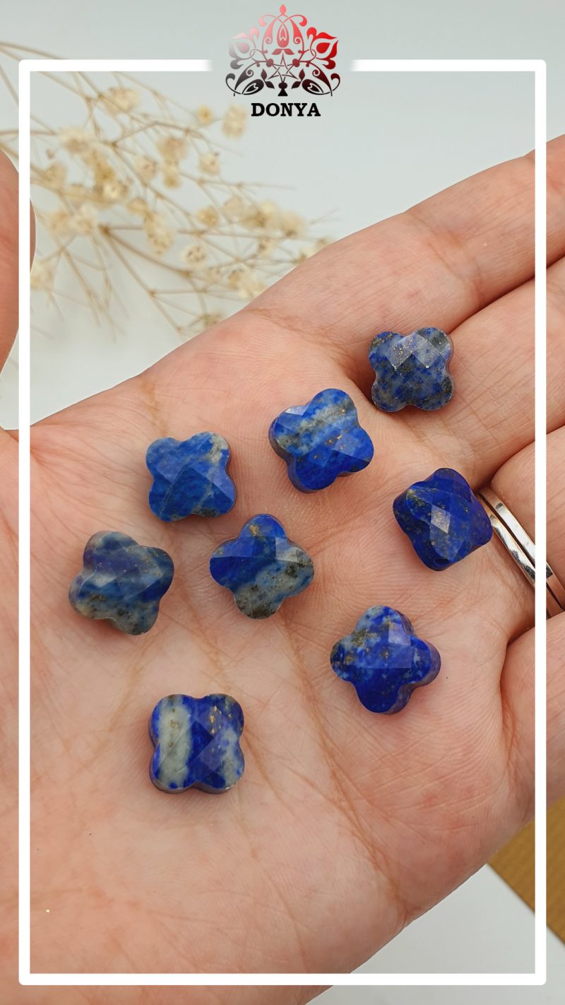 سنگ میانکاری لاجورد چهارپر تراش دار - Image 3