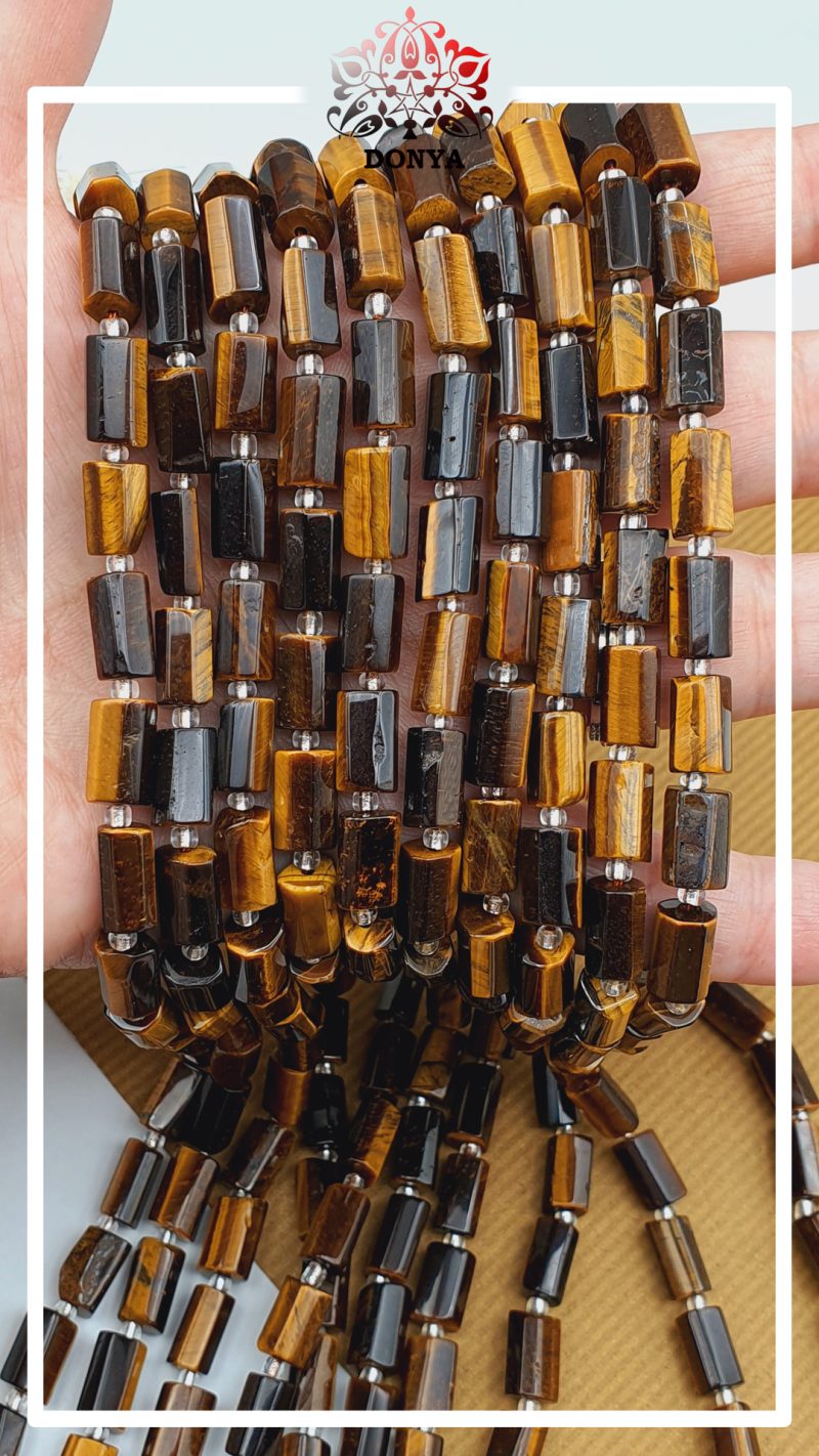 ریسه چشم ببر قهوه ای استوانه ای تراش دار - Image 2