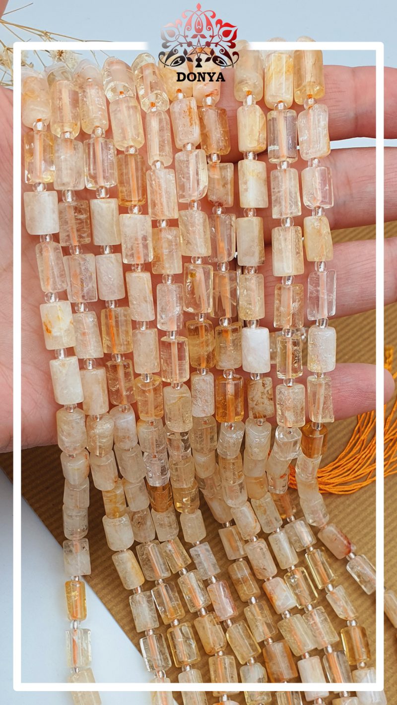 ریسه سیترین استوانه ای تراش دار - Image 2