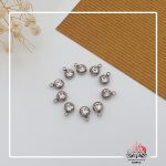 آویز ساعتی نگین دار استیل نقره ای