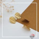 آویز گوشواره استیل طلایی طرح دار