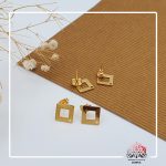 آویز گوشواره استیل طلایی طرح دار