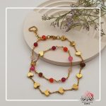 گردنبند استیل و عقیق