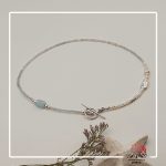 گردنبند نقره آکوآمارین و مروارید پرورشی - Image 2