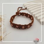 بافت مکرومه قهوه ای و حدید