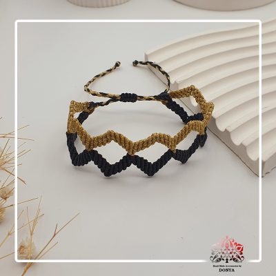 بافت مکرومه قهوه ای و مشکی